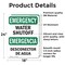 Signmission Water Shutoff Bilingual, 18 in W x Rectangle, Vinyl Decal OS-2PACK-EM-D-1824-L-10362 - alternate 2
